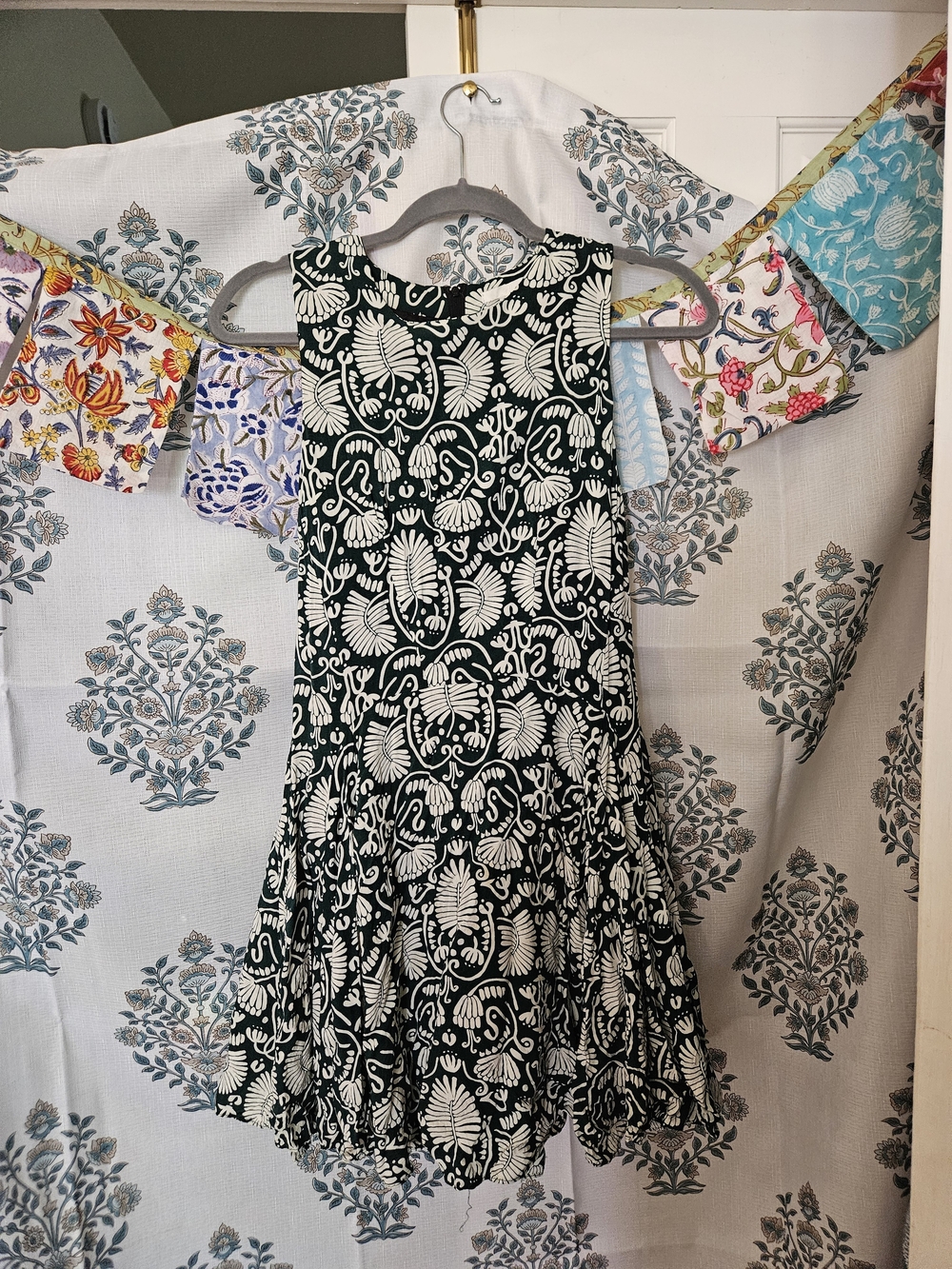 H&M Dark Green Floral Dress